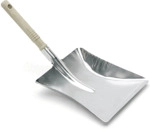 N&ouml;lle Profi Brush Kehrschaufel metall verzinkt mit Holzgriff.