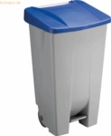 Sunware Abfallcontainer Kunststoff 120l grau mit blauem Deckel