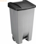 Sunware Abfallcontainer Kunststoff 120l grau mit schwarzem Deckel