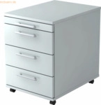 mcbuero.de Rollcontainer 58cm 3 Sch&uuml;be Relinggriff Grau
