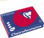4 x Clairefontaine Kopierpapier Trophee A4 160g/qm VE=250 Blatt kirsch