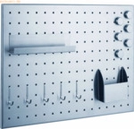 Alco Magnettafel Edelstahl gelocht geb&uuml;rstet 50x35cm silber inkl. Zube