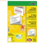 Sigel Klapp-Visitenkarten 3C beidseitig bedruckbar 225g/qm hochwei&szlig; VE