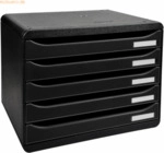 Exacompta Schubladenbox Big-Box Plus A4 quer 5 F&auml;cher schwarz