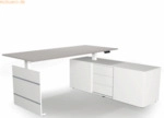 Kerkmann Sitz-/Stehtisch Move 3 180x80x72-120 mit Sideboard lichtgrau