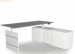 Kerkmann Sitz-/Stehtisch Move 3 180x80x72-120 mit Sideboard grafit