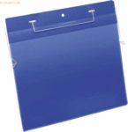 Durable kennzeichnungstasche mit Drahtb&uuml;gel A4 quer blau VE=50 St&uuml;ck