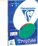 5 x Clairefontaine Kopierpapier Trophee A4 80g/qm 100 Blatt tannengr&uuml;n