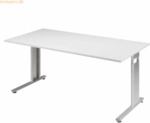 Geram&ouml;bel Schreibtisch Flex S-617103-LS 160x80x68-82cm lichtgrau/silbe