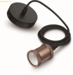 Signify Philips Vintage Schnurpendel E27 Fass. Rosegold/Baldachin Schw