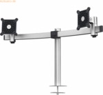Durable Monitorhalter mit Arm f&uuml;r 2 Monitore silber Tischdruchf&uuml;hrung
