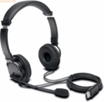 Kensington HiFi-Kopfh&ouml;rer Mikrofon USB-Anschluss Kunstlederbezug schwa
