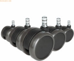 HJH Stuhlrolle ROLO No-Noise 619025 Hartboden 11x65mm 5 St&uuml;ck