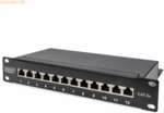 Assmann DIGITUS Cat.6A Patch Panel geschirmt 12-Port 1HE, 10-, schwarz