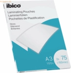 Ibico Laminierfolie f&uuml;r A3 75 Micron gl&auml;nzend VE=100 St&uuml;ck glasklar