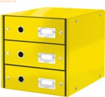 Leitz Schubladenset Click & Store Wow 3 Schubladen Graukarton gelb