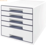 Leitz Schubladenbox Wow Cube 5 Schubladen PS perlwei&szlig;/grau