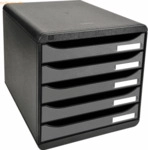 Exacompta Schubladenbox BIG-BOX PLUS 309738D 5 Sch&uuml;be schwarz/silber