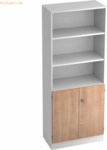 mcbuero.de Regal 5 OH 2 OH 80x42x200,4cm T&uuml;ren Sockelblende Griff SG W