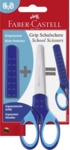 FABER-CASTELL Schulschere GRIP - blau rund inkl. Klingenschutz und Sof