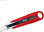 Wedo Cutter Safety Standard 18mm inkl. 2 Ersatzklingen rot