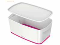 Leitz Aufbewahrungsbox myBox klein A5 mit Deckel weiß/pink