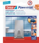 6 x Tesa Klebehaken Powerstrips L Edelstahl rechteckig
