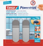 6 x Tesa Klebehaken Powerstrips S Edelstahl VE=2 St&uuml;ck