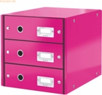 Leitz Schubladenbox 3 F&auml;cher Karton pink