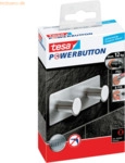4 x Tesa Powerbutton Doppelhaken Classic chrom matt