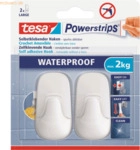 6 x Tesa Klebehaken Powerstrips L Kunststoff wei&szlig; Tragf&auml;higkeit 2kg wa