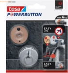 4 x Tesa Klebehaken Powerbutton rund chrom