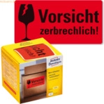 Avery Zweckform Warnetiketten Vorsicht zerbrechlich! 100x50mm neon rot