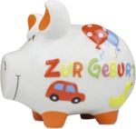 3 x KCG Spardose Schwein -Zur Geburt- - Keramik klein.