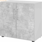 mcbuero.de Schrank Serie 9 2OH BxTxH 80x42x74,8cm Griff BS Grau/Beton