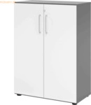 mcbuero.de Schrank Serie 9 3OH BxTxH 80x42x110cm Griff BS Graphit/Wei&szlig;