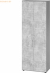 mcbuero.de Schrank 6OH BxTxH 80x42x215,6cm Griff BS Graphit/Beton