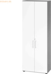 mcbuero.de Schrank 6OH BxTxH 80x42x215,6cm Griff BS Graphit/Wei&szlig;