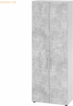 mcbuero.de Schrank 6OH BxTxH 80x42x215,6cm Griff BS Grau/Beton