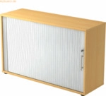 mcbuero.de Rolladenschrank 2 OH BxTxH 120x40x74,8cm Griff RE Buche/Sil
