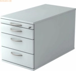 mcbuero.de Rollcontainer 80cm 3 Schub Schloss Bogengriff Grau