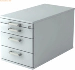 mcbuero.de Rollcontainer 80cm 3 Schub Schloss Chromgriff Grau