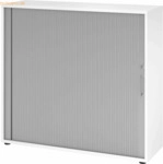 mcbuero.de Rollladenschrank 3OH BxTxH 120x40x110cm Griff BS Wei&szlig;/Silbe