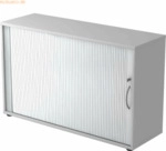 mcbuero.de Rolladenschrank 2 OH BxTxH 120x40x74,8cm Griff BM Grau/Silb