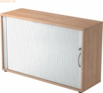mcbuero.de Rolladenschrank 2 OH BxTxH 120x40x74,8cm Griff BM Nussbaum/