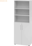 mcbuero.de Schrank 6OH /3OH T&uuml;ren BxTxH 80x42x215,6cm Griff BS Grau