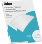 Ibico Laminierfolie f&uuml;r A5 75 Micron gl&auml;nzend VE=100 St&uuml;ck glasklar