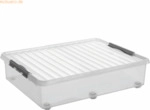 6 x Sunware Aufbewahrungsbox mit Rollen 60 Liter Kunststoff 500x200x80