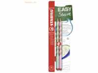 10 x Stabilo Dreikant-Bleistift Easygraph Pastel Edition Blister 2 Far