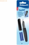 8 x Pelikan F&uuml;llhalter Twist P457M/B M schwarz inkl. 2 Patronen